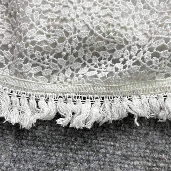Y2K Style Top Small White Lace Off Shoulder‎ Bell Sleeve Boho Cottagecore Crop - Picture 4 of 13